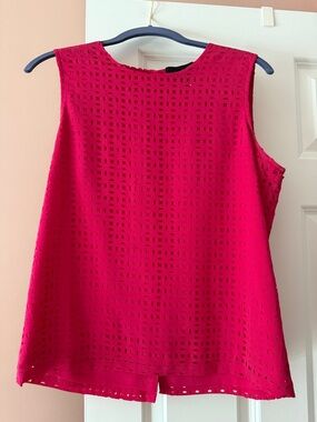 Cynthia Rowley Hot Pink Eyelet Sleeveless Tank